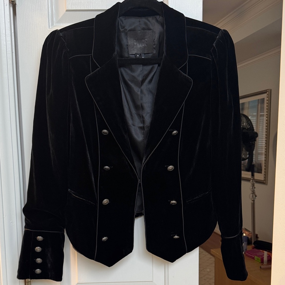 PAIGE Black Velvet Women's Blazer